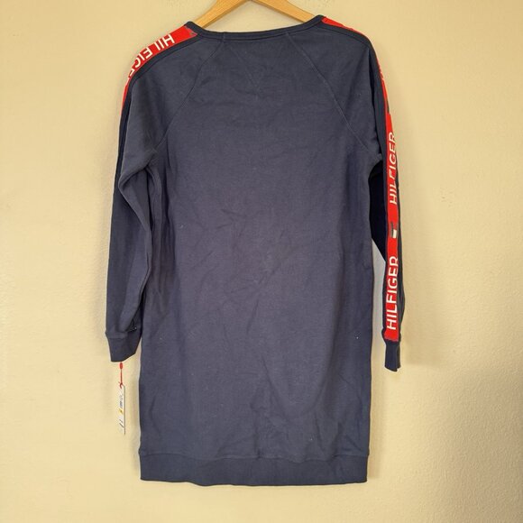 Tommy Hilfiger Sport Dress Womens Medium Blue Fleece Crew Sweatshirt Pullover - Picture 10 of 10